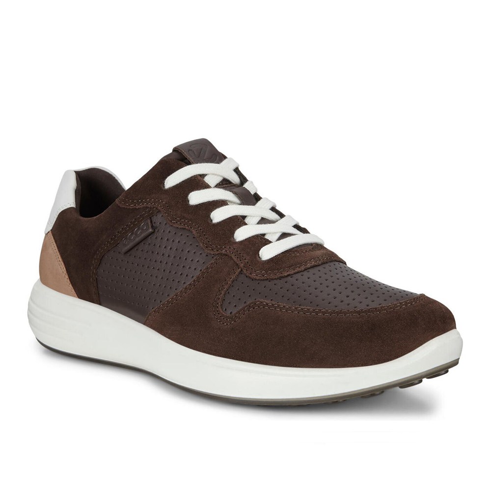 ECCO Mens Sneakers Brown - Soft 7 Runner Perforateds - WBU-243617